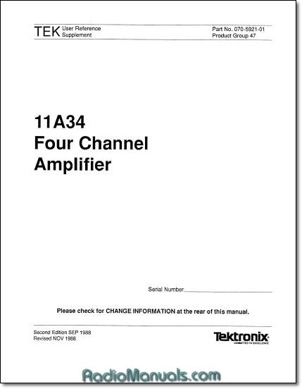 Tektronix 11A34 Instruction Manual - Click Image to Close